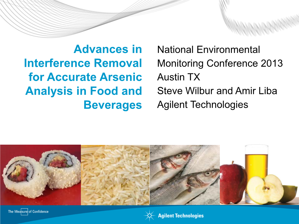 Advances in Interference Removal for Accurate Arsenic Analysis in Food