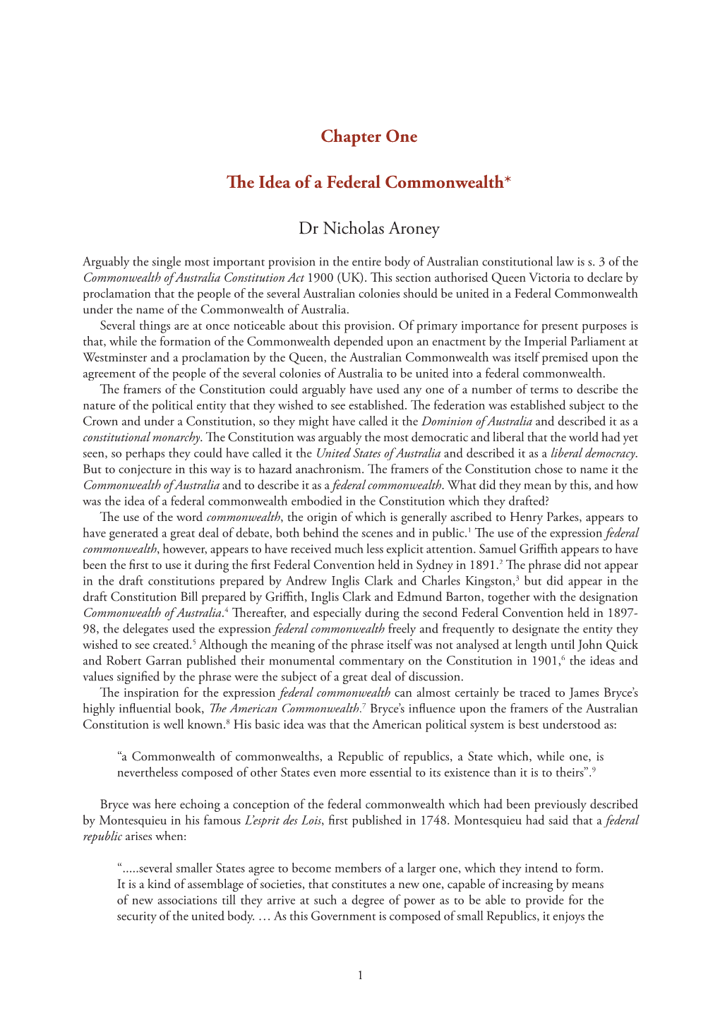 The Idea of a Federal Commonwealth