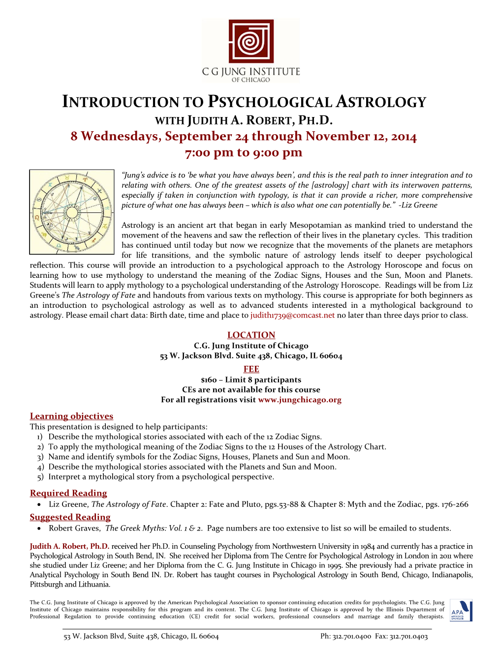 Introduction to Psychological Astrology with Judith A