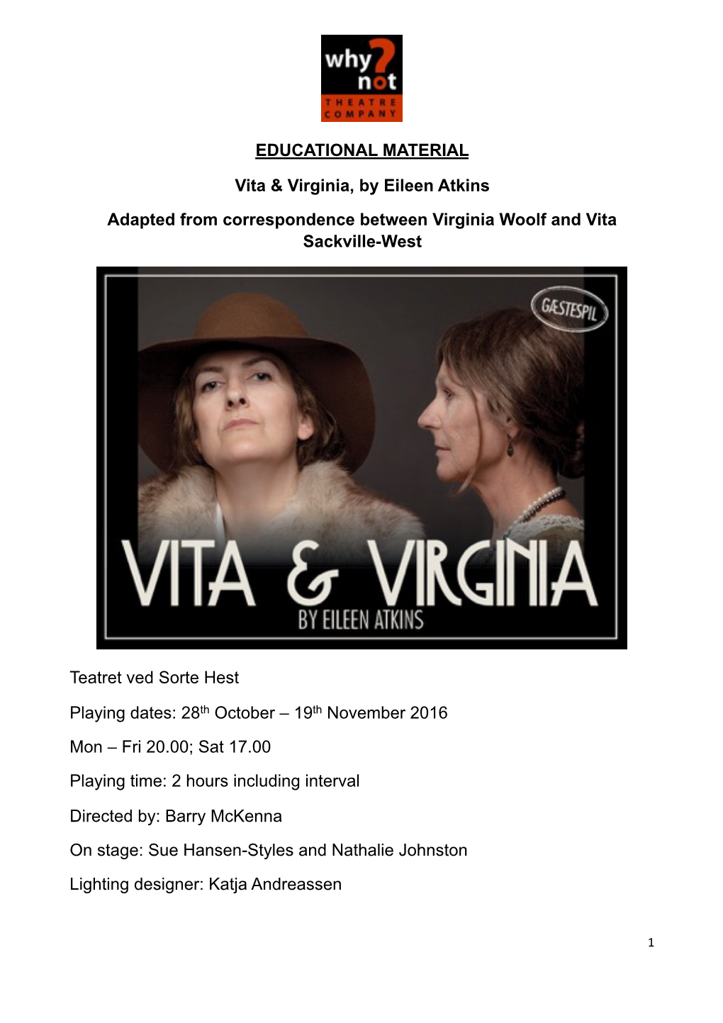 Vita & Virginia Teaching Material