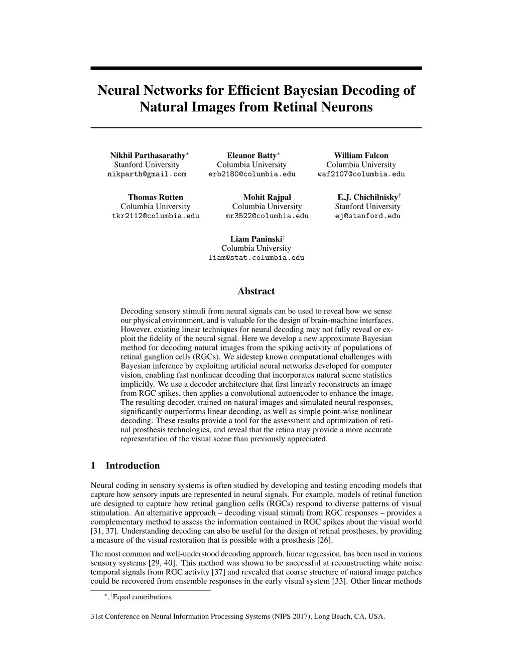 Neural Networks for Efficient Bayesian Decoding of Natural Images From