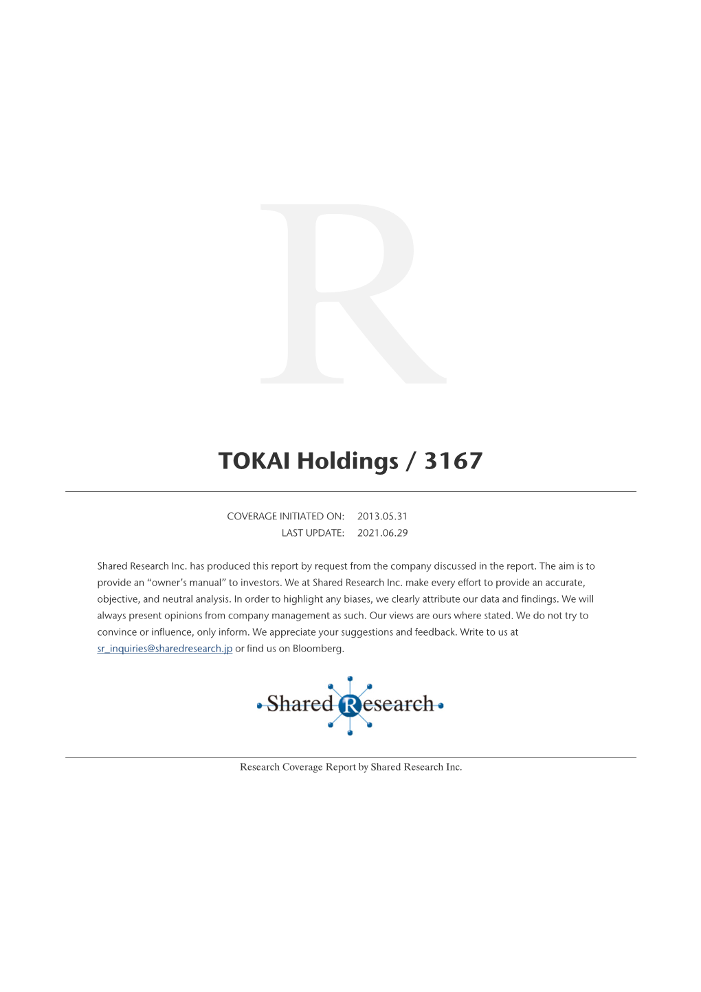 TOKAI Holdings / 3167