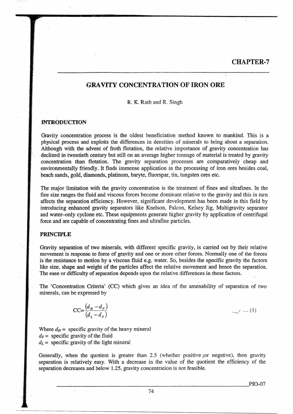 Chapter-7 Gravity Concentration of Iron Ore