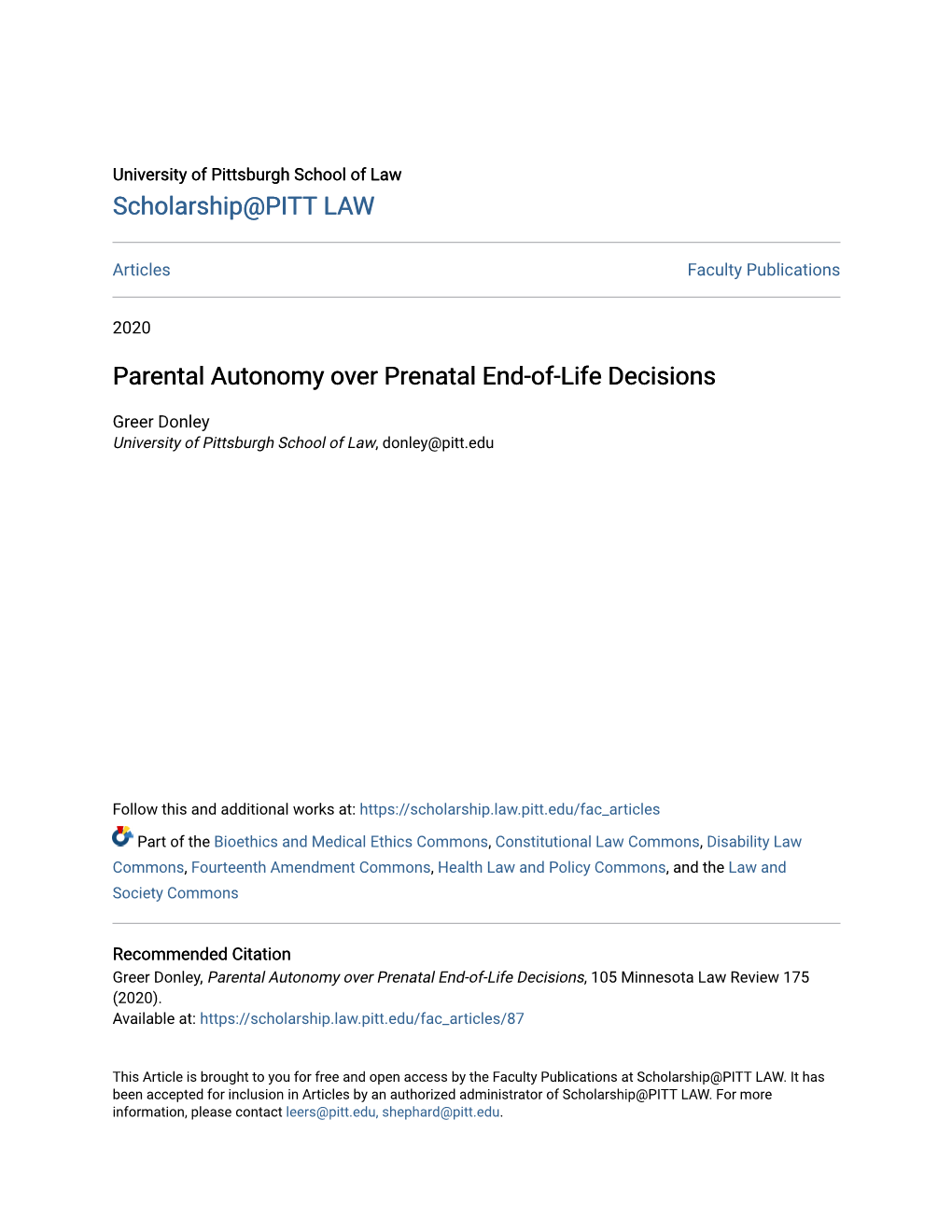 Parental Autonomy Over Prenatal End-Of-Life Decisions