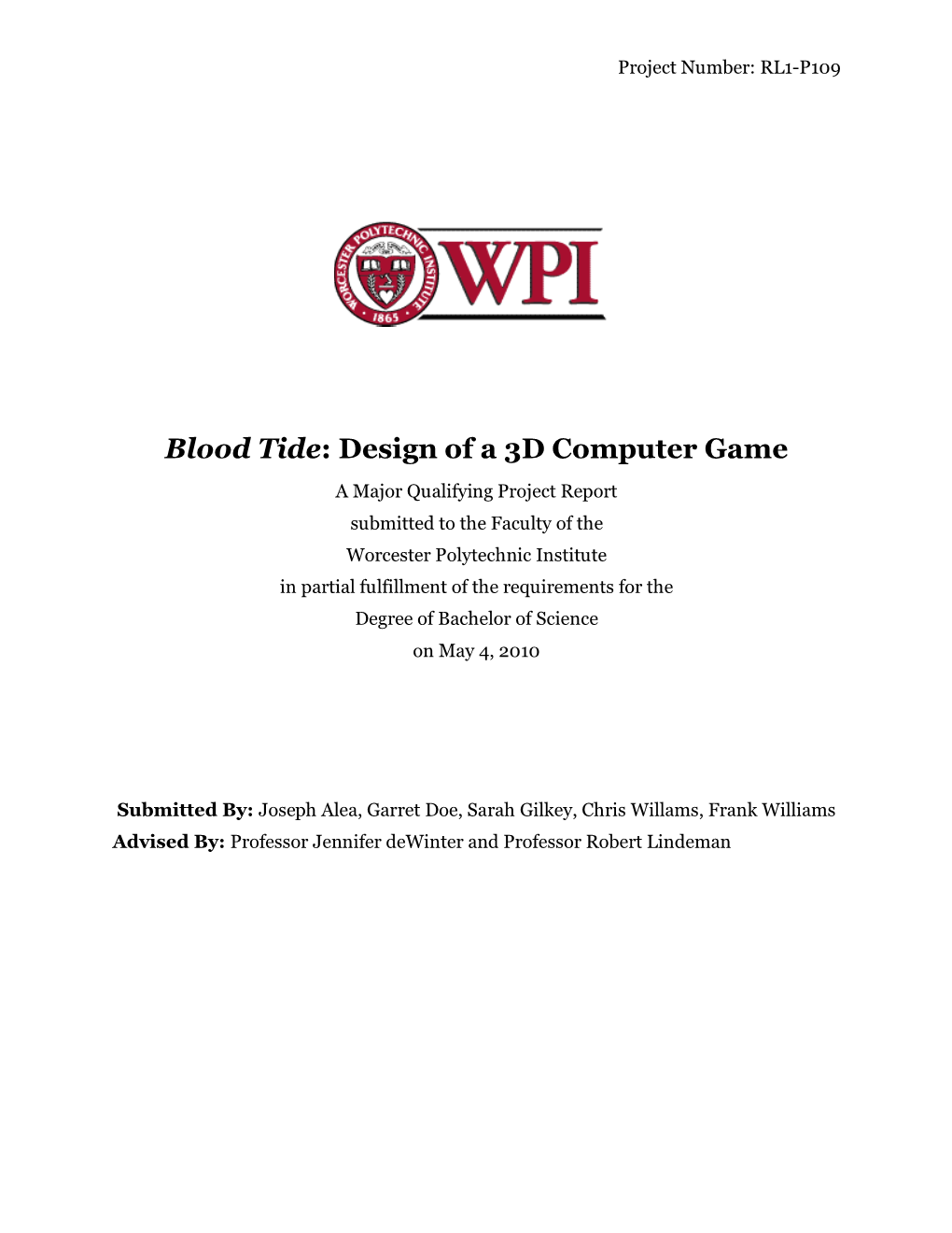 Blood Tide: Design of a 3D Computer Game