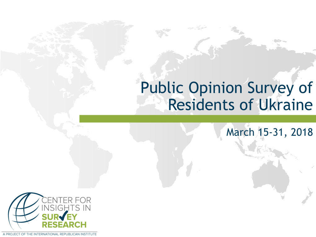 Public Opinion Survey of Residents of Ukraine