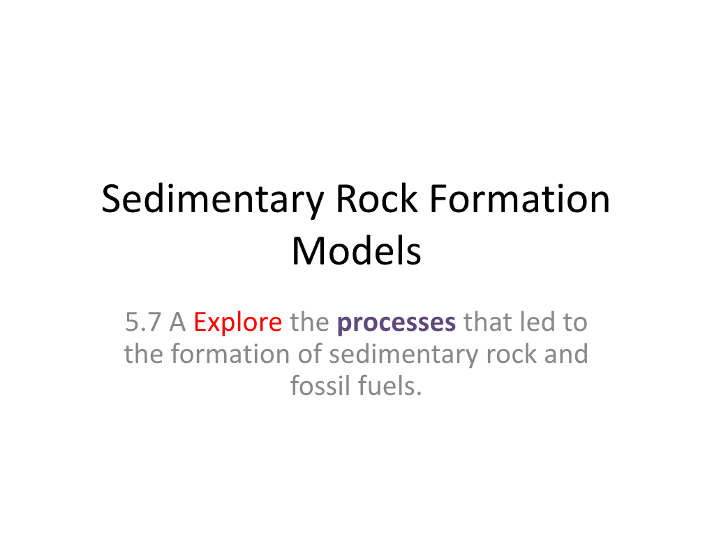 Sedimentary Rock Formation Models