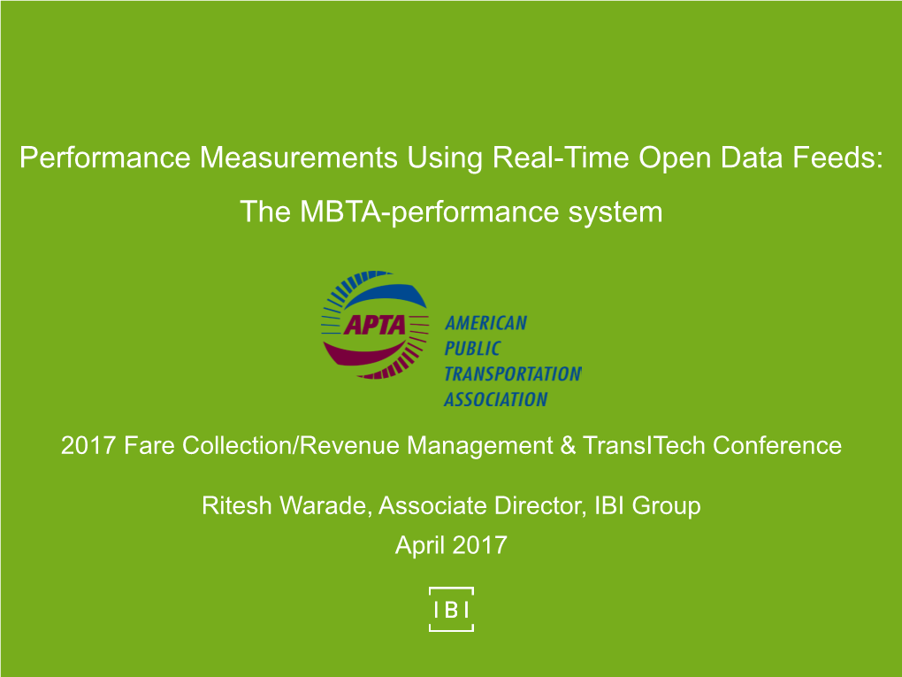 The MBTA-Performance System