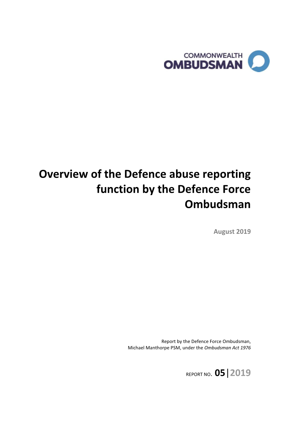 Overview of the Defence Abuse Reporting Function, June 2019