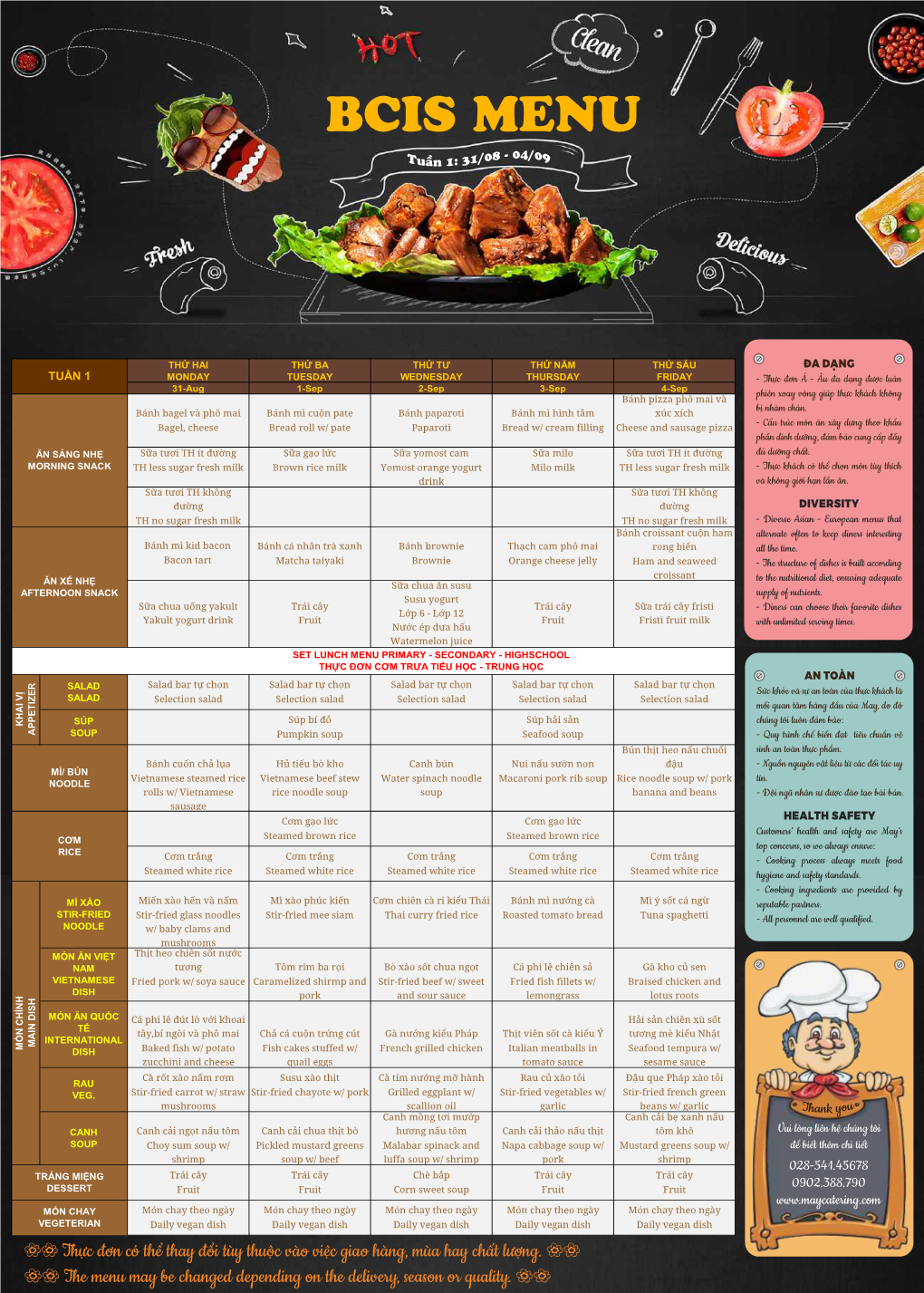 Menu Bcis Thang 09.2020