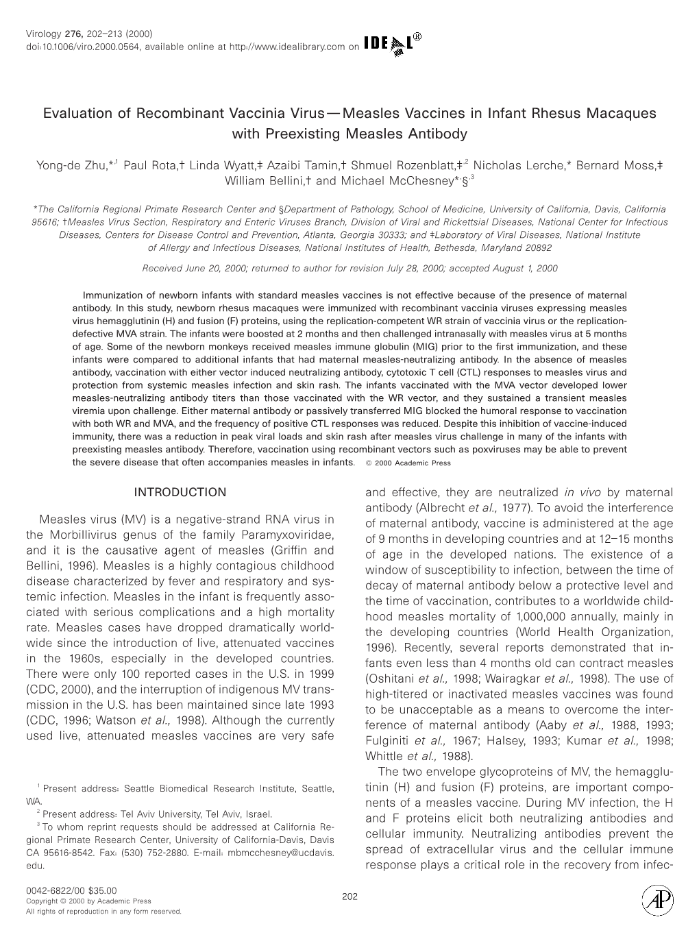 Evaluation of Recombinant Vaccinia Virus—Measles Vaccines in Infant Rhesus Macaques with Preexisting Measles Antibody