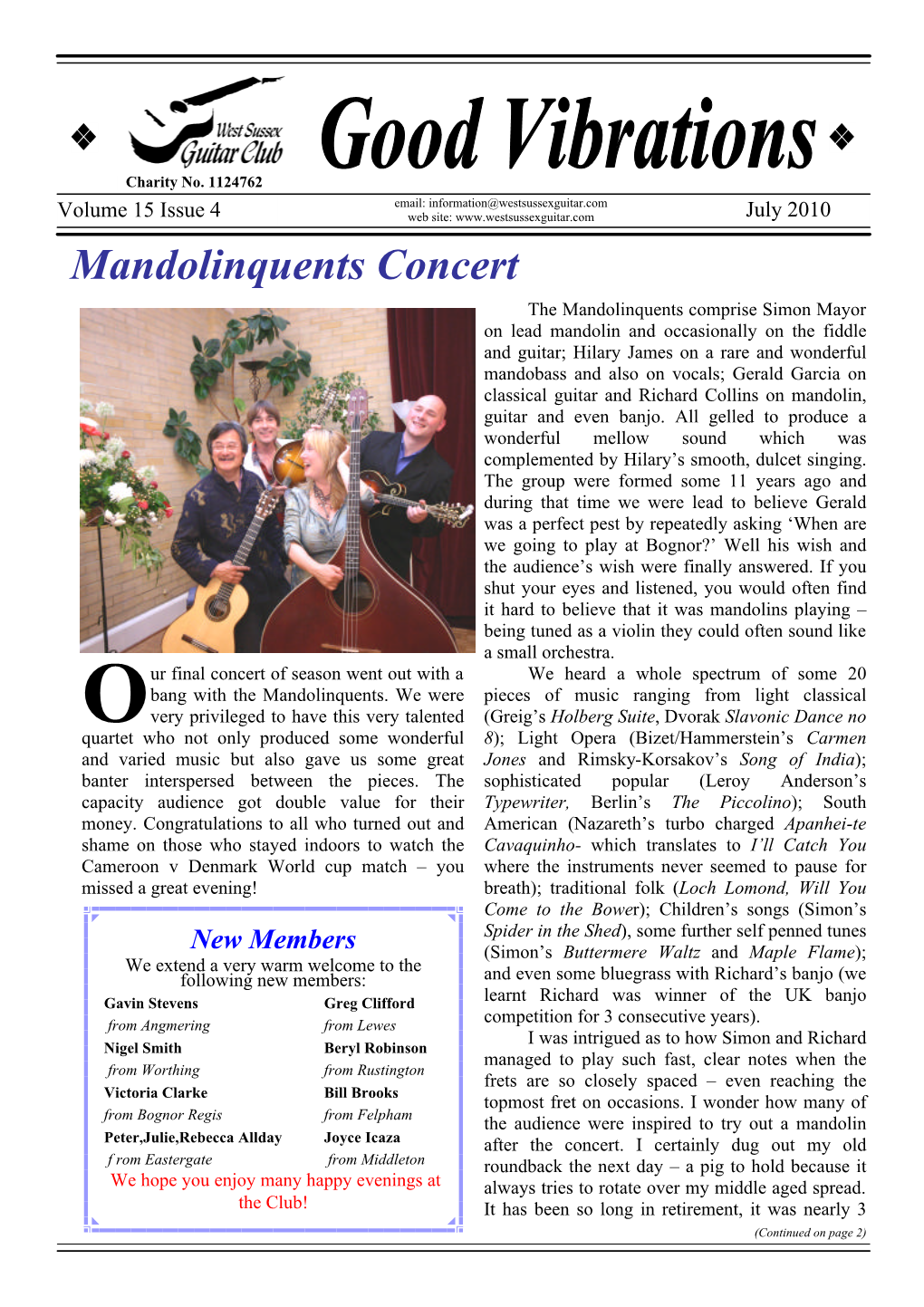 Mandolinquents Concert