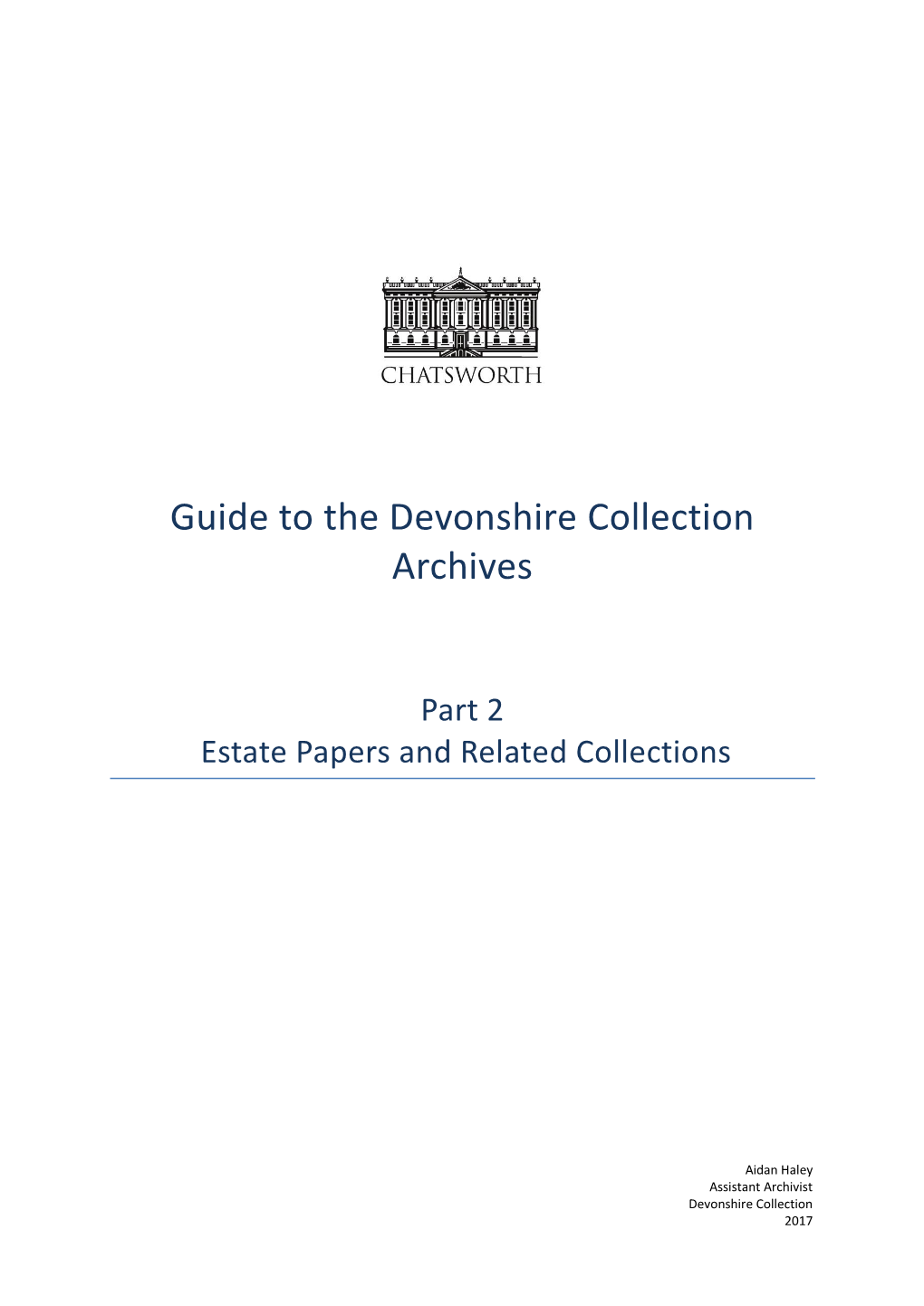 Guide to the Devonshire Collection Archives