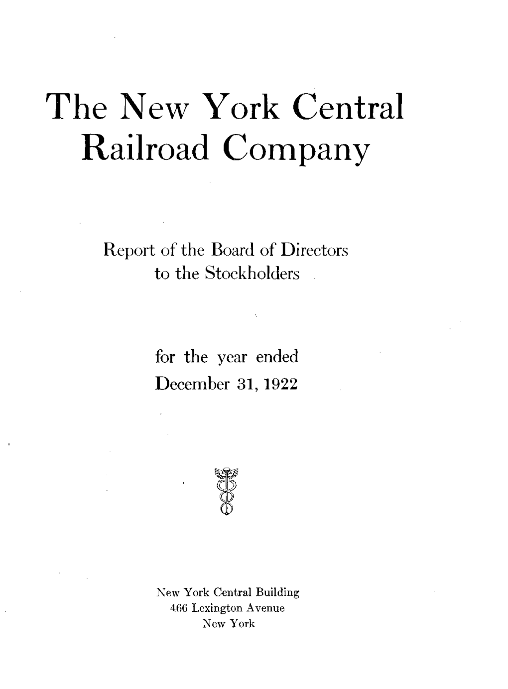 The New York Central Railroad Company