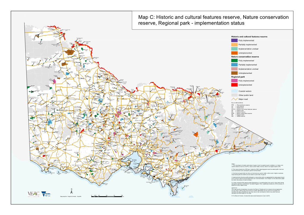 Map C: Historic and Cultural Features Reserve, Nature Conservation Reserve, Regional Park - Implementation Status