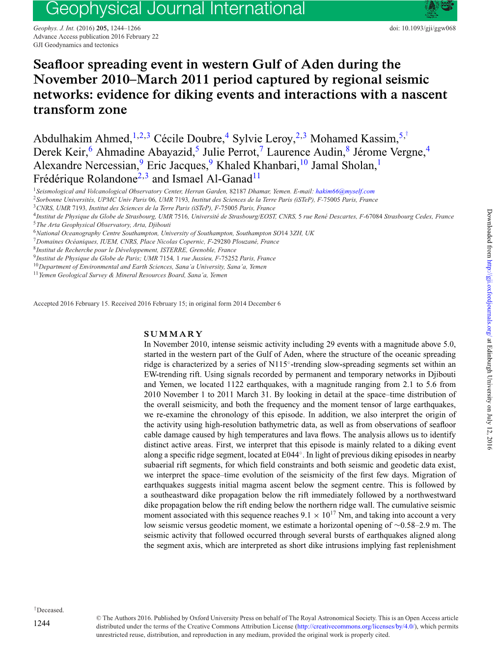 Geophysical Journal International