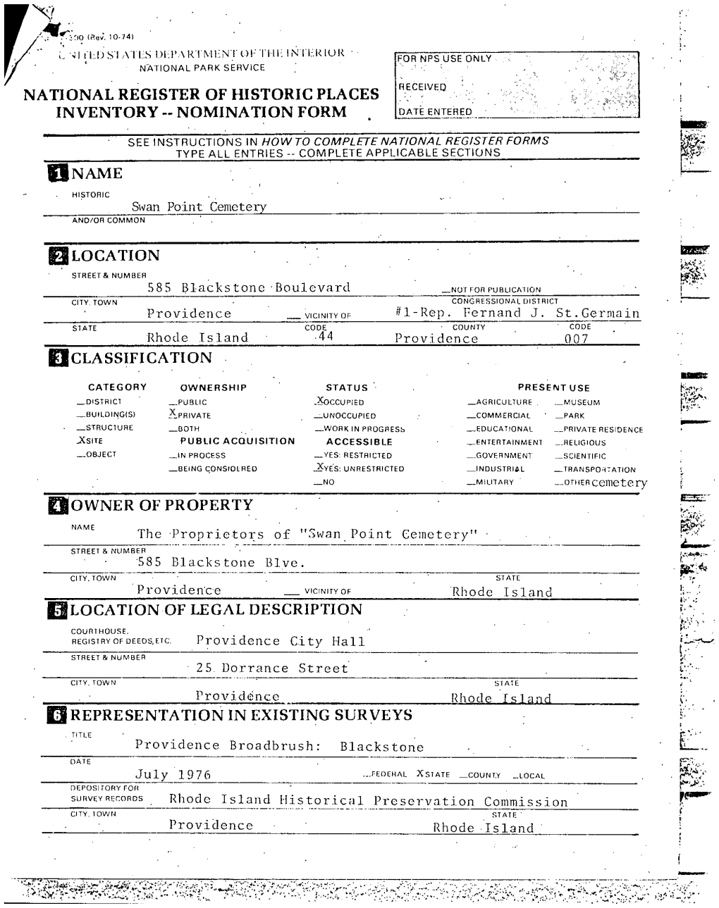 National Register of Historic Places Inventory--Nominationform Teen1ereo