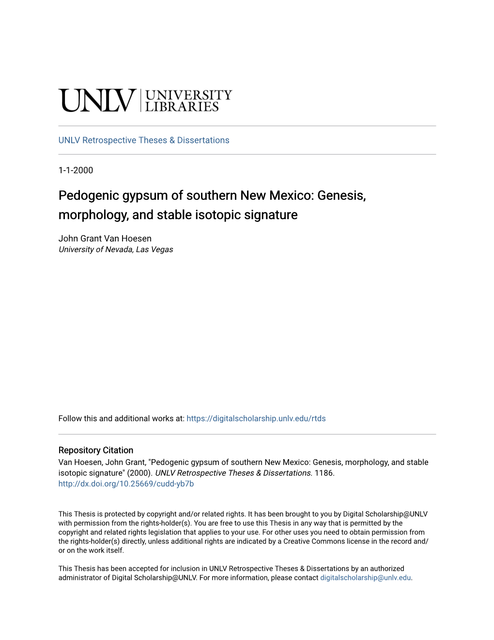 Pedogenic Gypsum of Southern New Mexico: Genesis, Morphology, and Stable Isotopic Signature