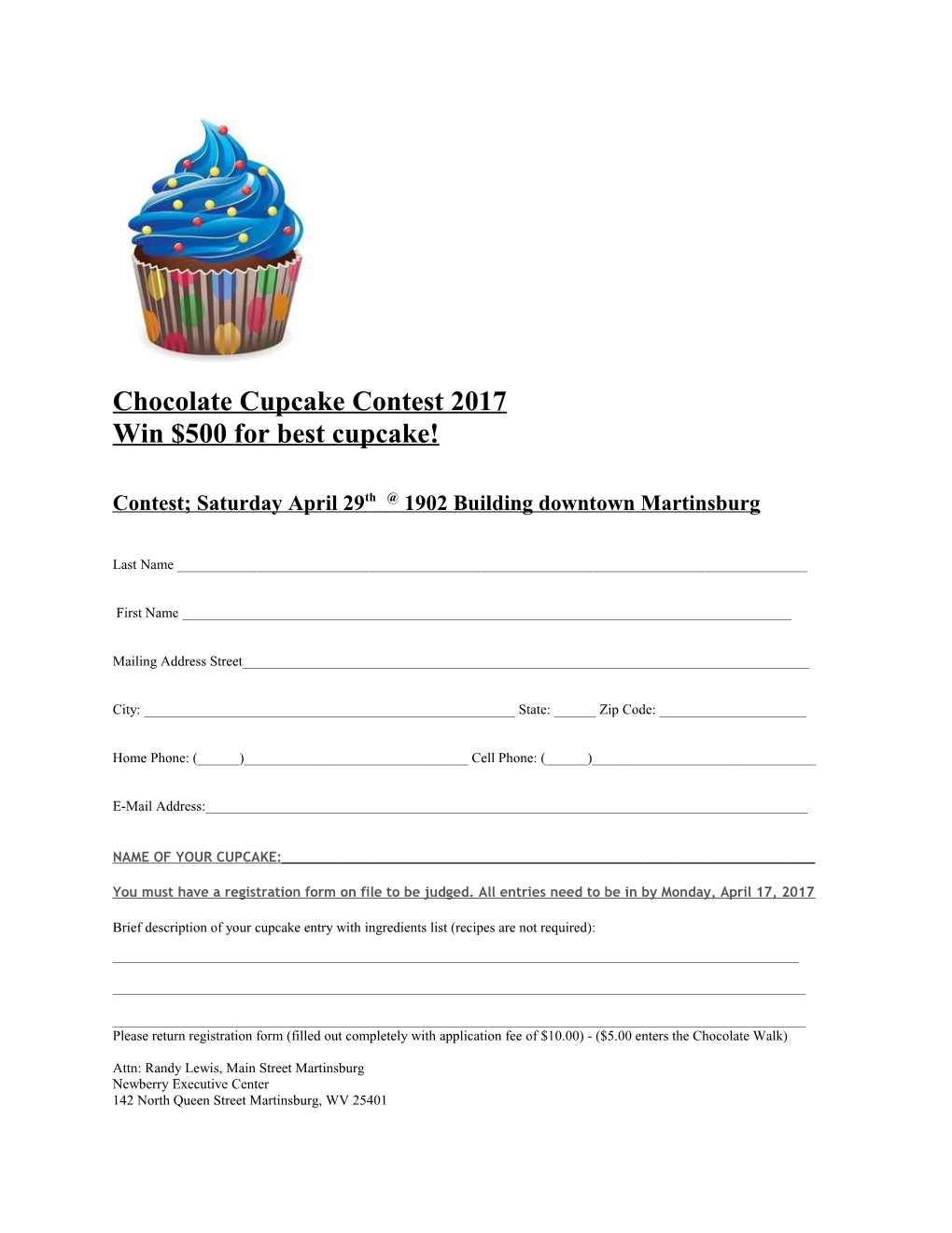 Win $500 for Best Cupcake!