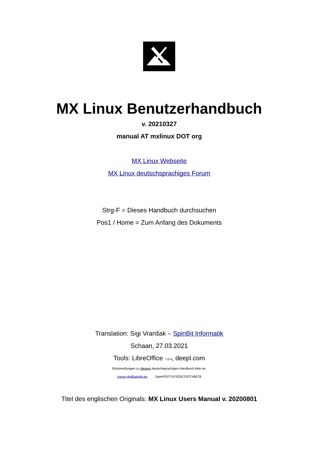 MX Linux Benutzerhandbuch V