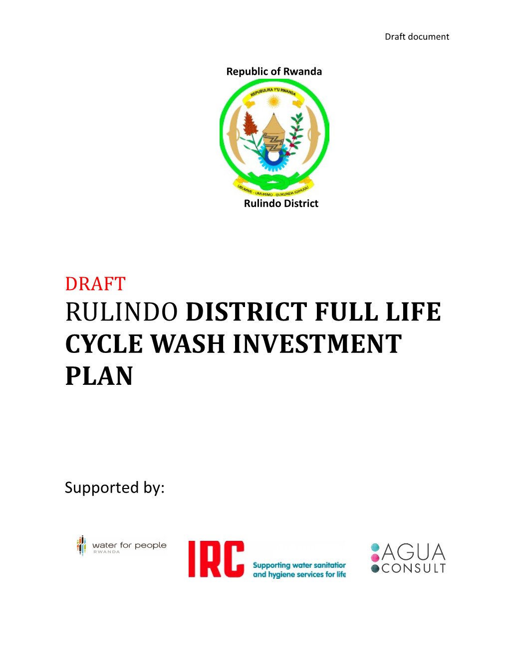Rulindo District Full Life Cycle Wash Investment Plan