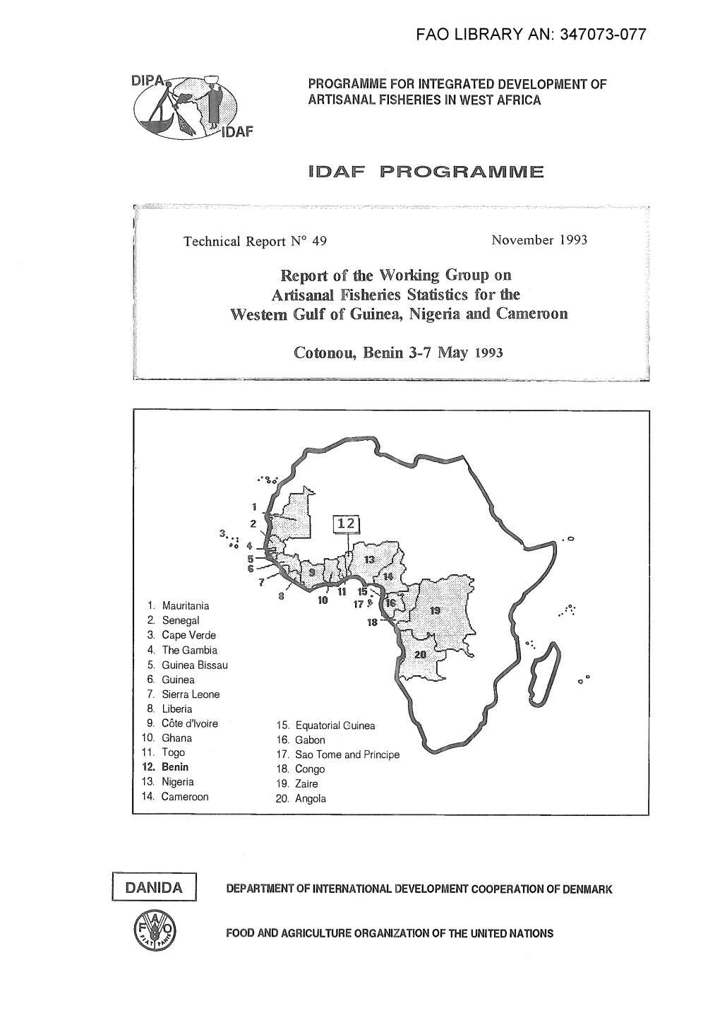 Report , Working Group on Artisanal Fisheries Statistics for the Western