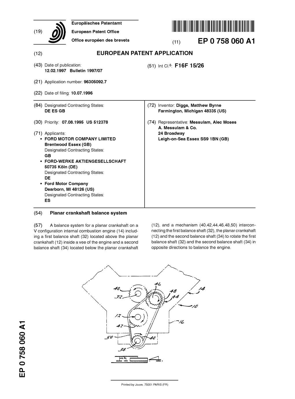 Planar Crankshaft Balance System