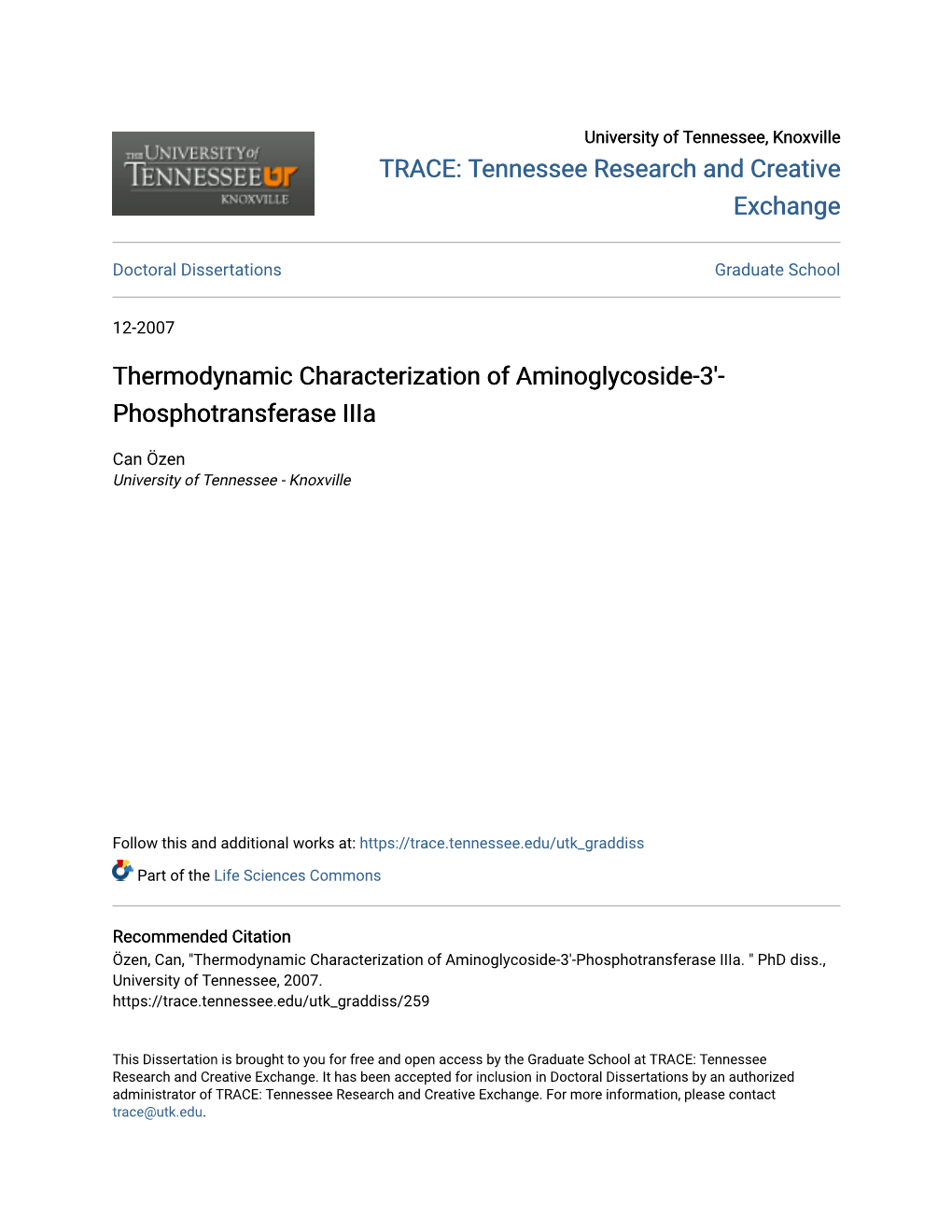 Thermodynamic Characterization of Aminoglycoside-3Â•²