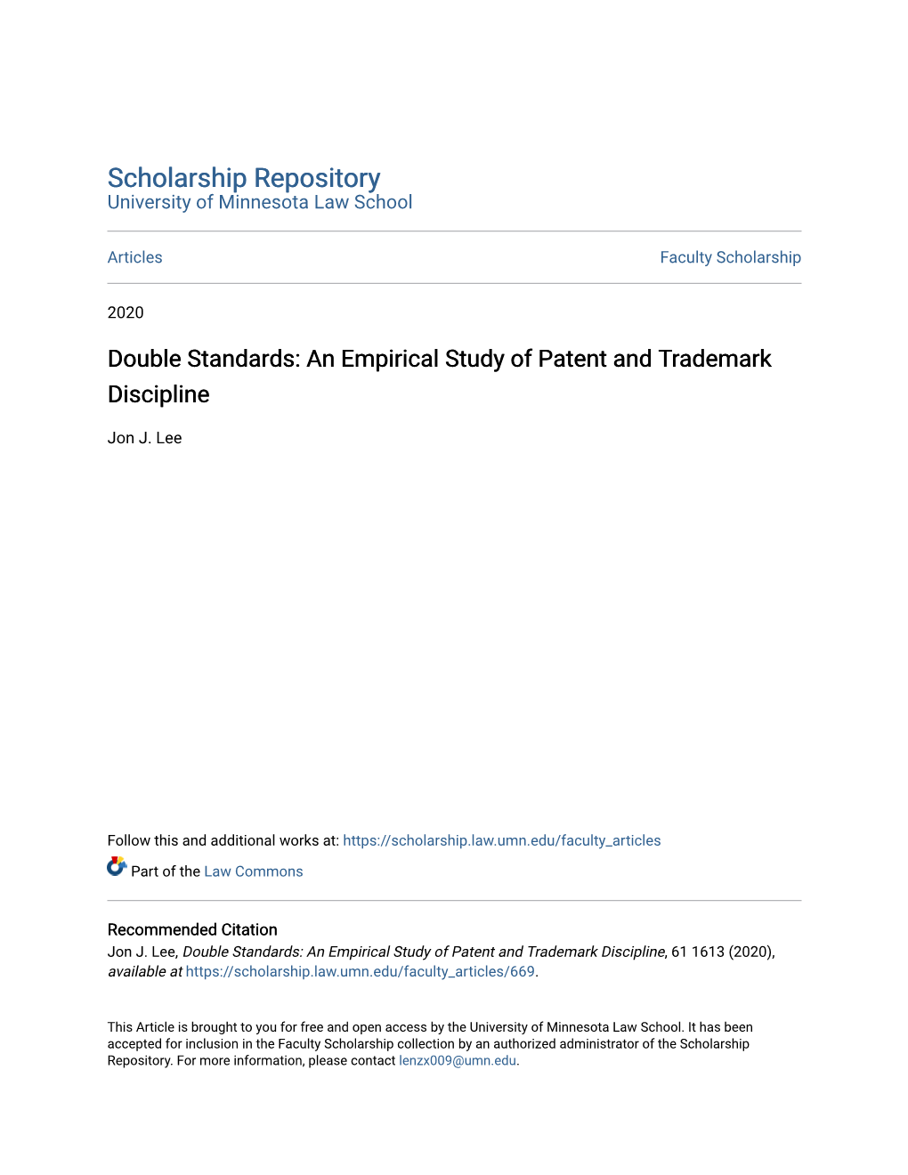 Double Standards: an Empirical Study of Patent and Trademark Discipline