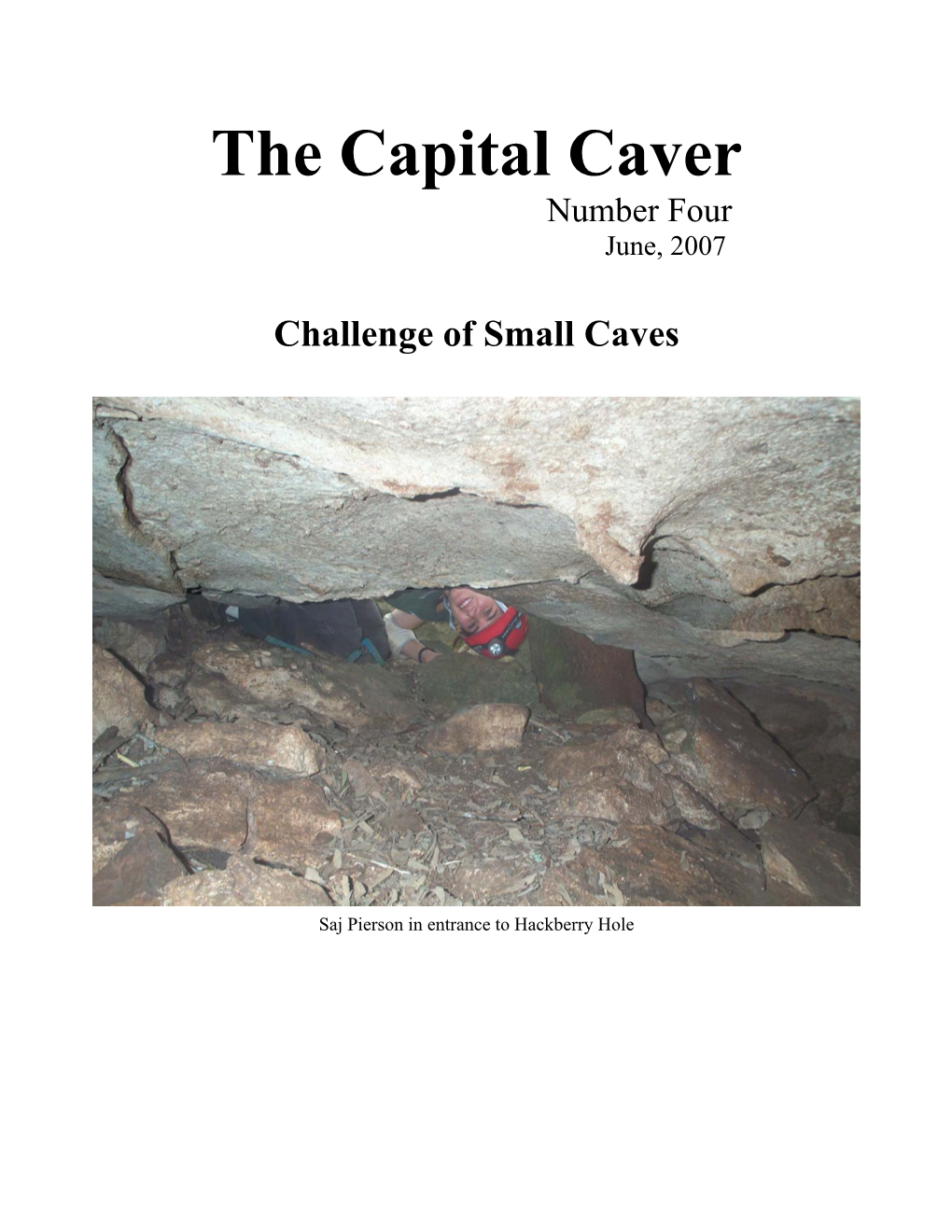 The Capital Caver Number Four June, 2007