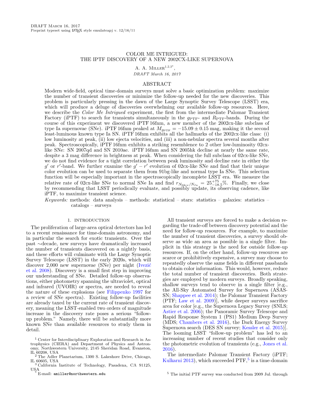 The Iptf Discovery of a New 2002Cx-Like Supernova A