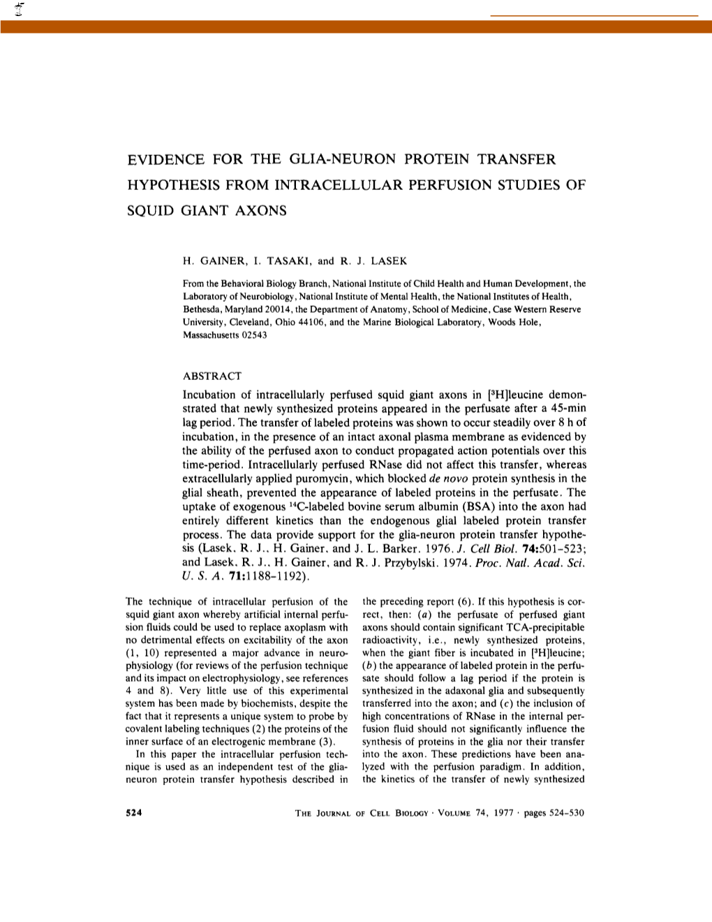 Evidence for the Glia-Neuron Protein Transfer