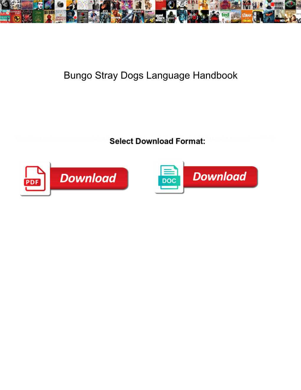 Bungo Stray Dogs Language Handbook