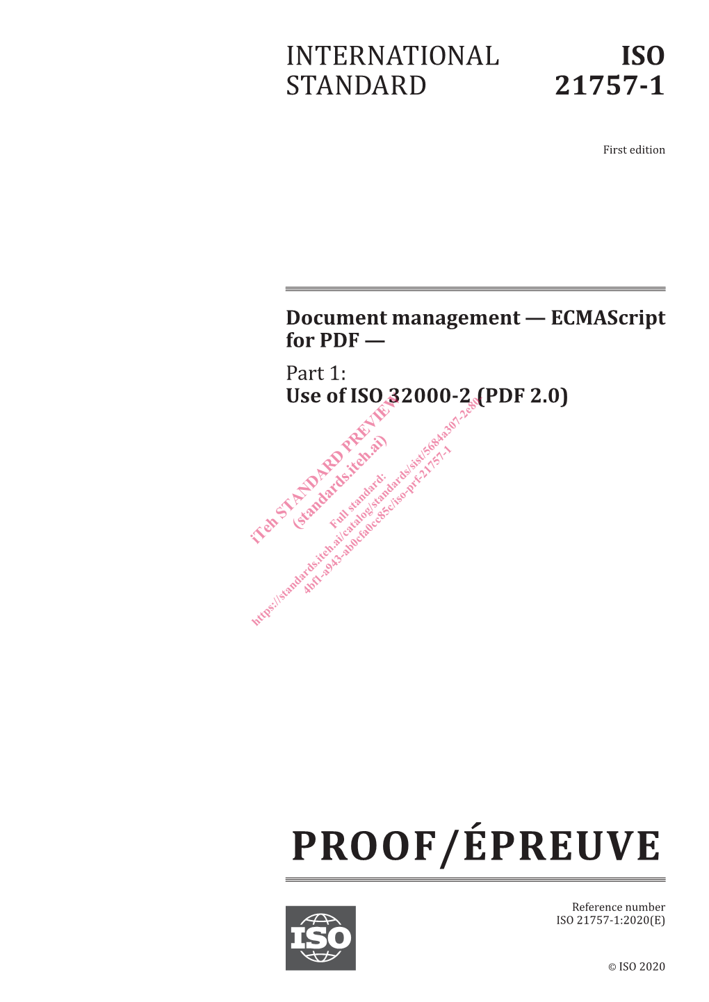 Proof/Épreuve