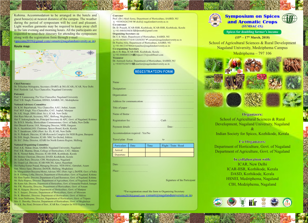 Symposium on Spices and Aromatic Crops