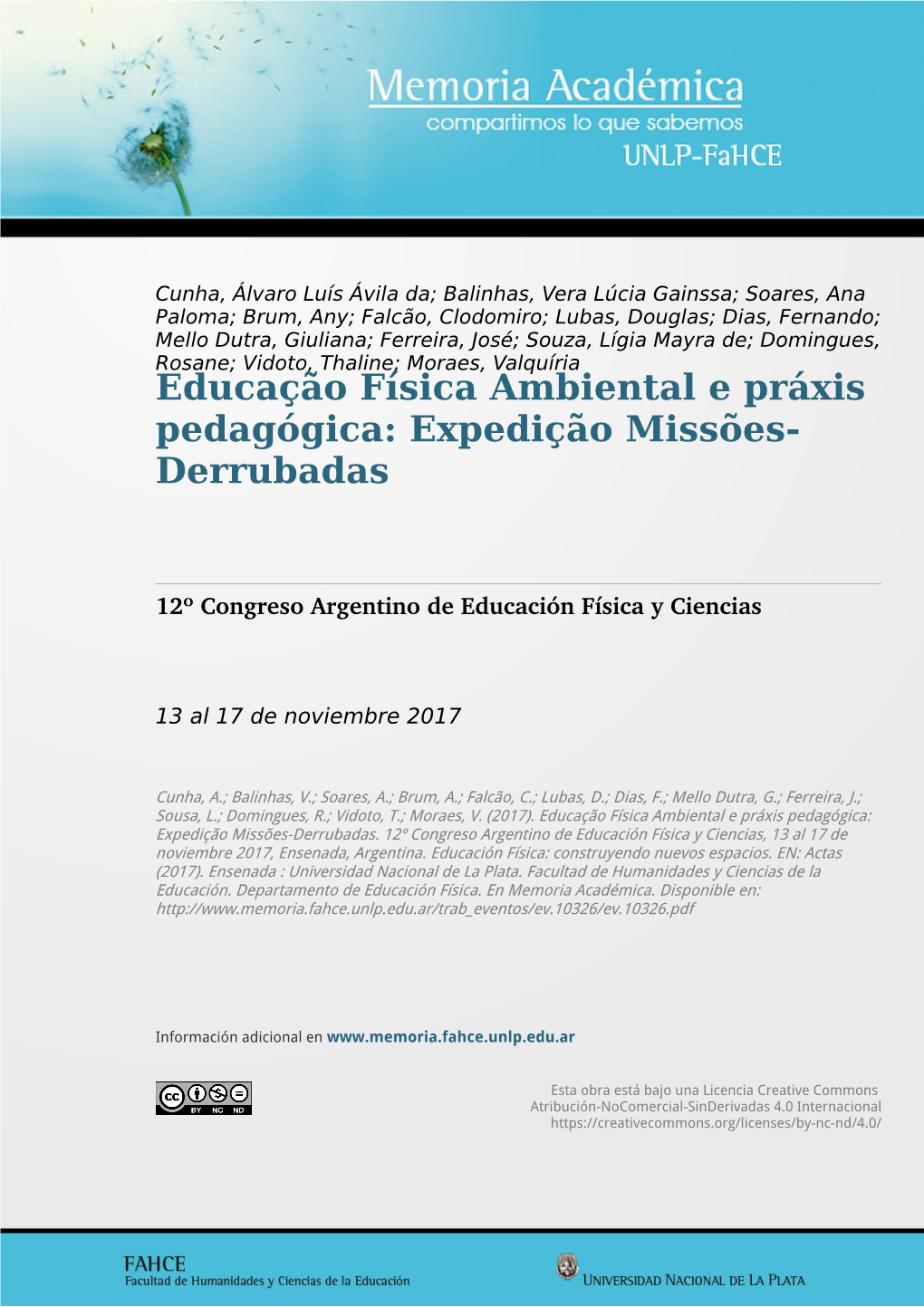 Educação Física Ambiental E Práxis Pedagógica: Expedição Missões- Derrubadas