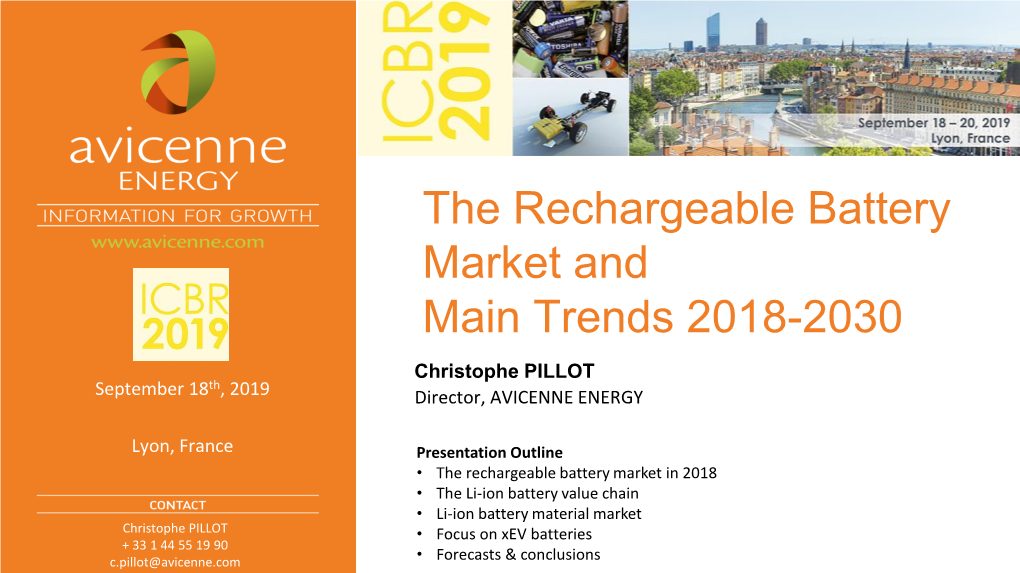 The Rechargeable Battery Market and Main Trends 2018-2030