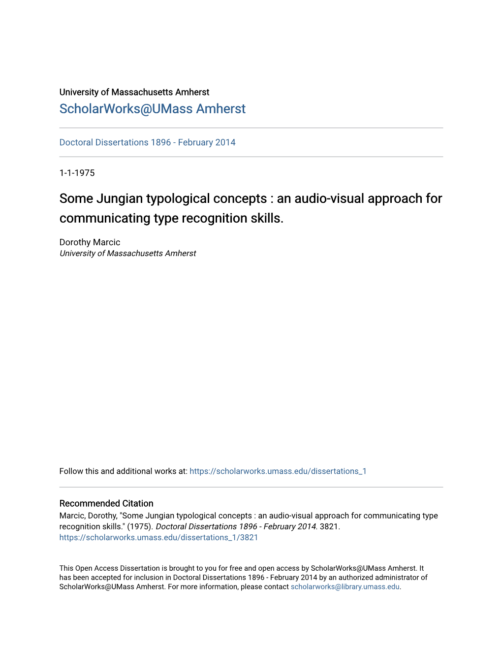 Some Jungian Typological Concepts : an Audio-Visual Approach for Communicating Type Recognition Skills