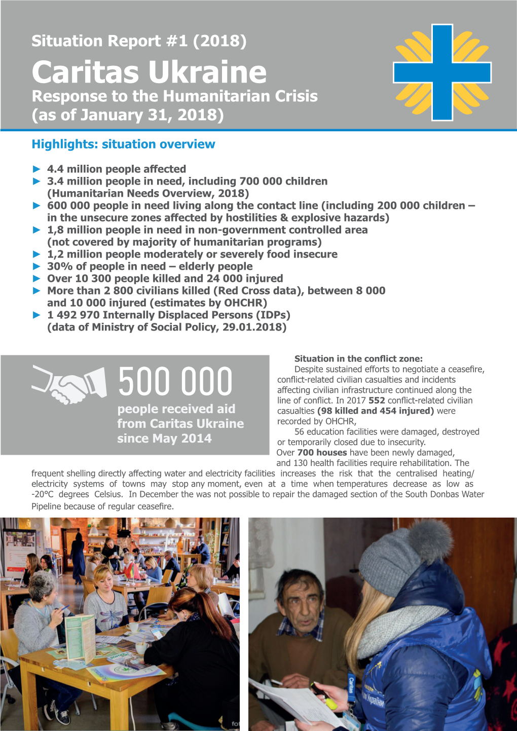 Caritas Ukraine Response to the Humanitarian Crisis (As of January 31, 2018)