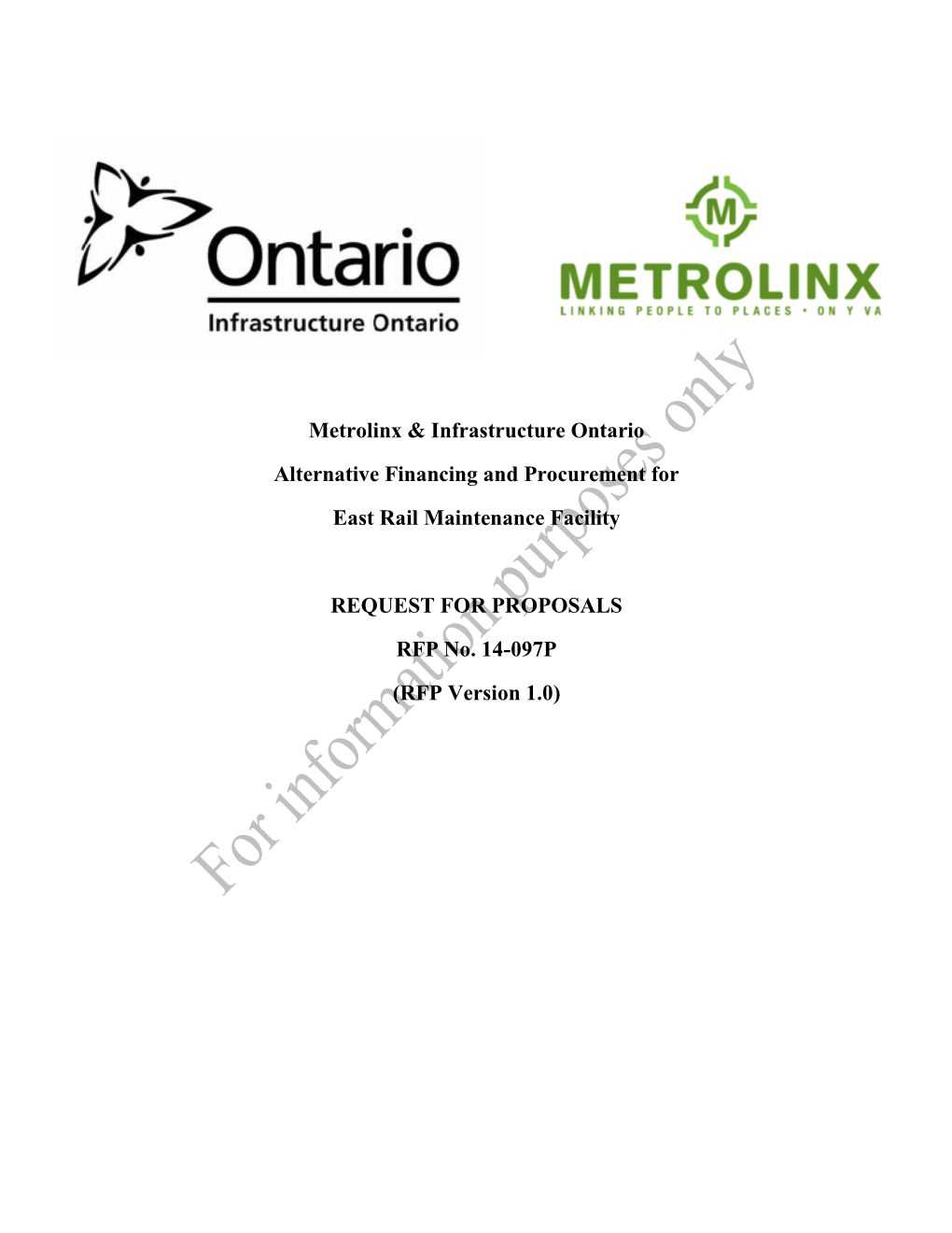 Metrolinx & Infrastructure Ontario Alternative Financing And