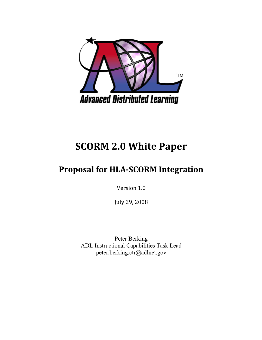 SCORM 2.0 White Paperadl Instructional Capabilities Team