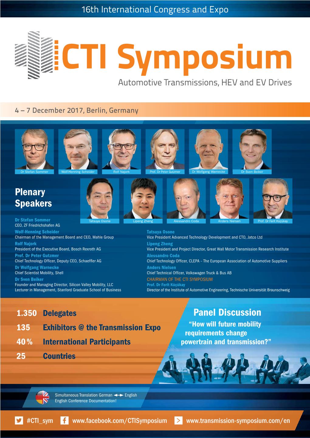 CTI Symposium Automotive Transmissions, HEV and EV Drives