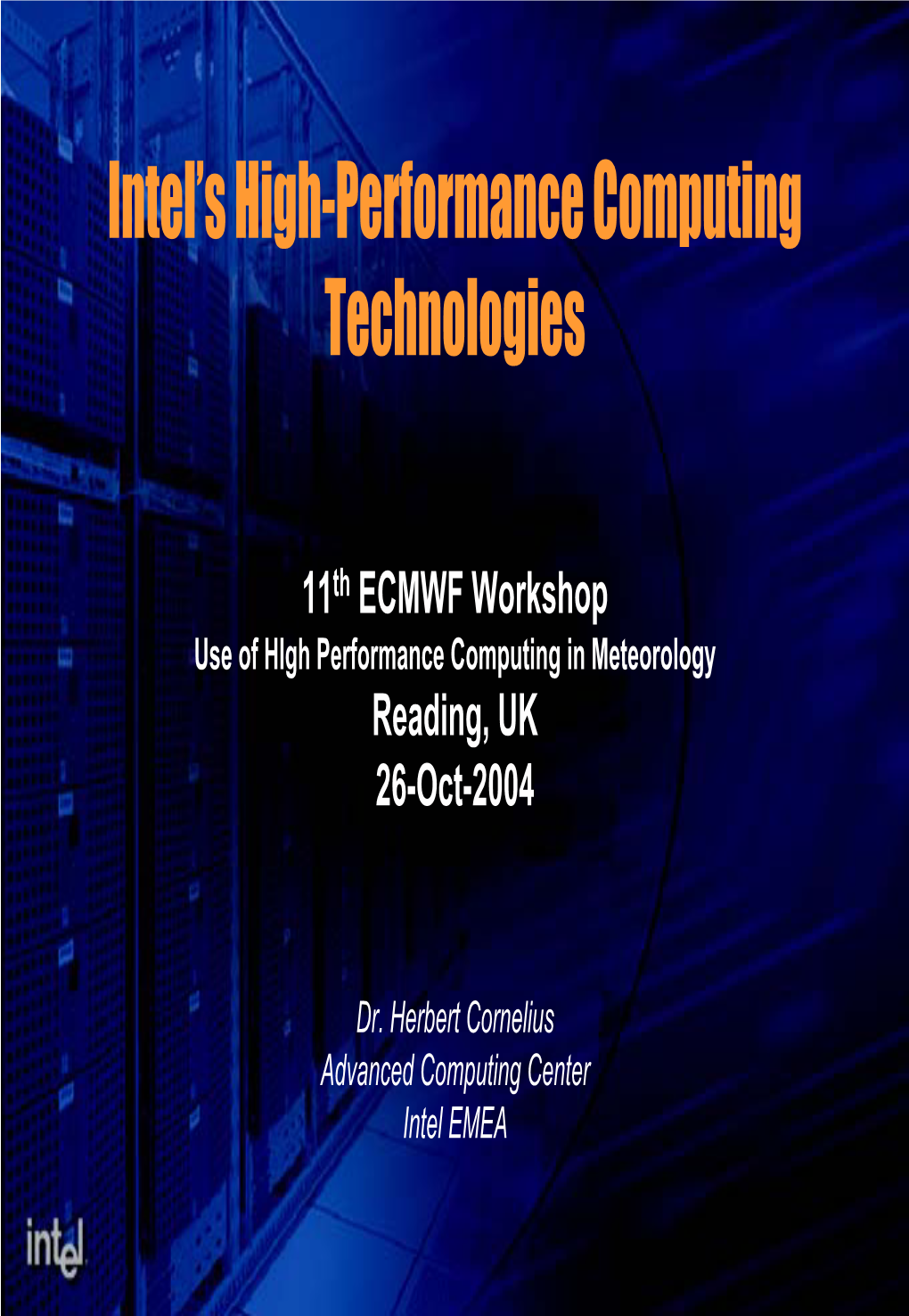 Intel's High-Performance Computing Technologies