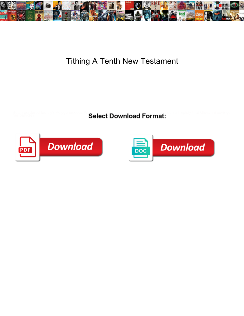 Tithing a Tenth New Testament