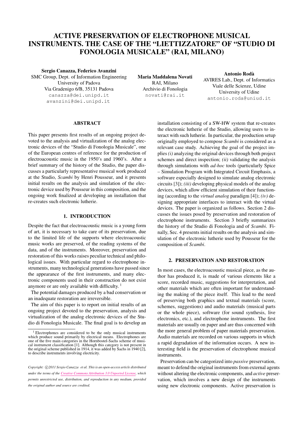 Active Preservation of Electrophone Musical Instruments