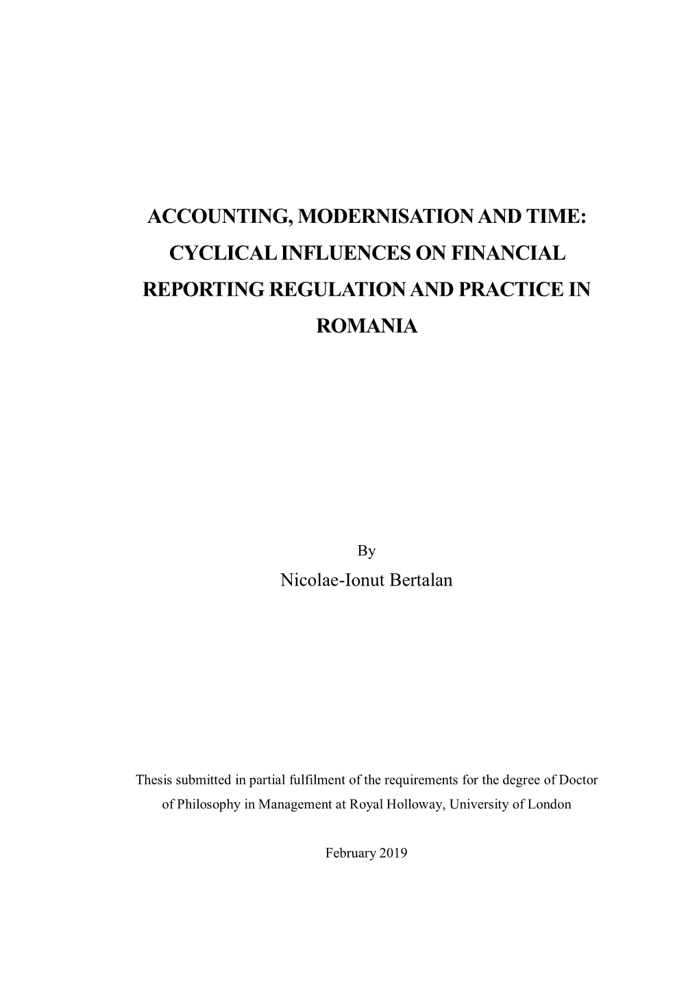 Cyclical Influences on Financial Reporting Regulation and Practice in Romania