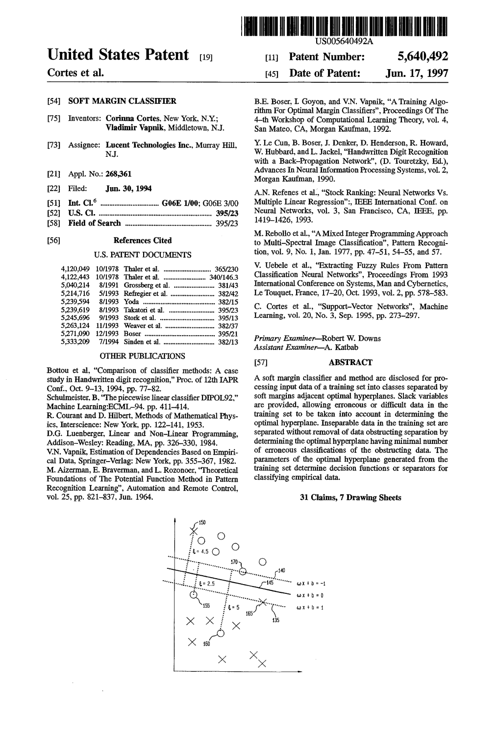 United States Patent 19 11 Patent Number: 5,640,492 Cortes Et Al