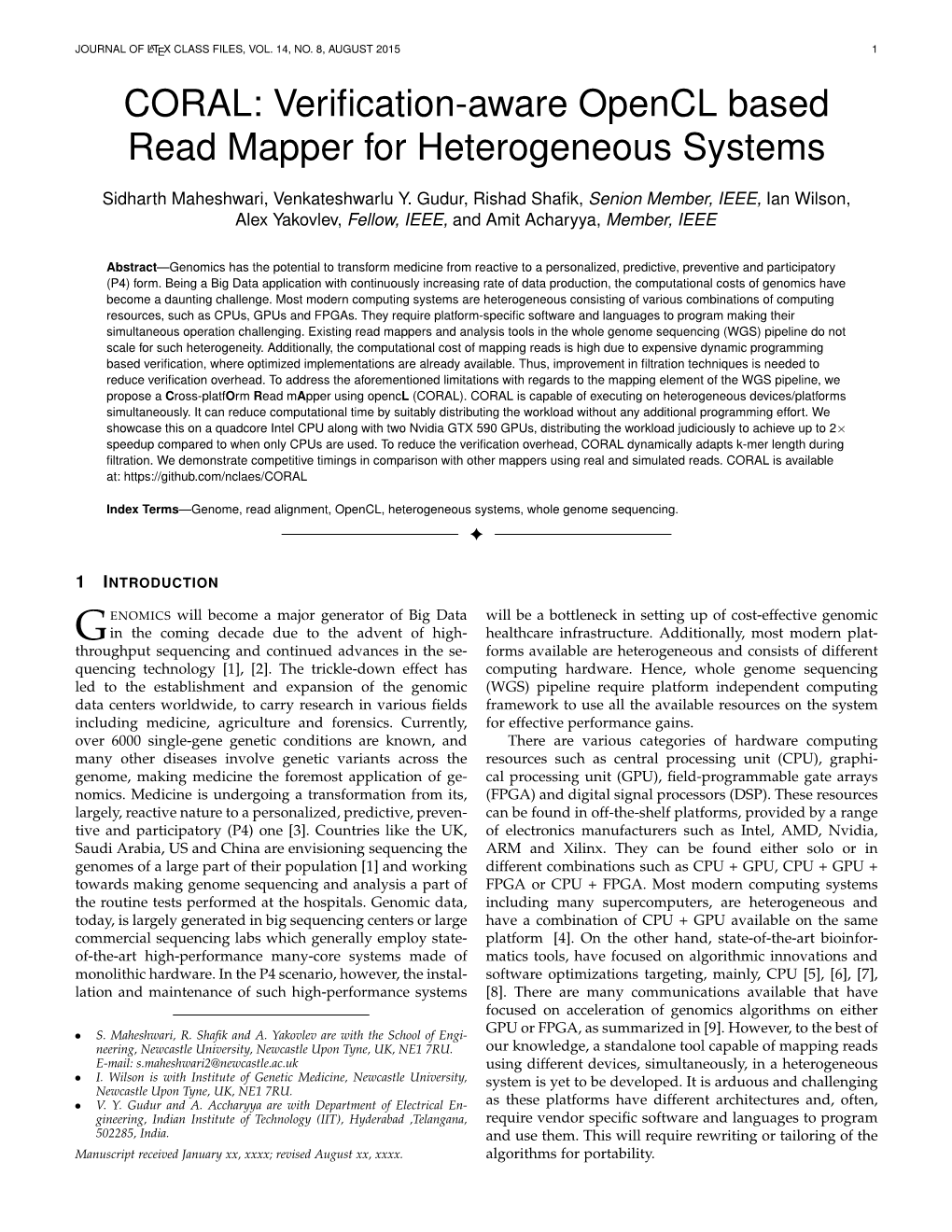 Verification-Aware Opencl Based Read Mapper for Heterogeneous