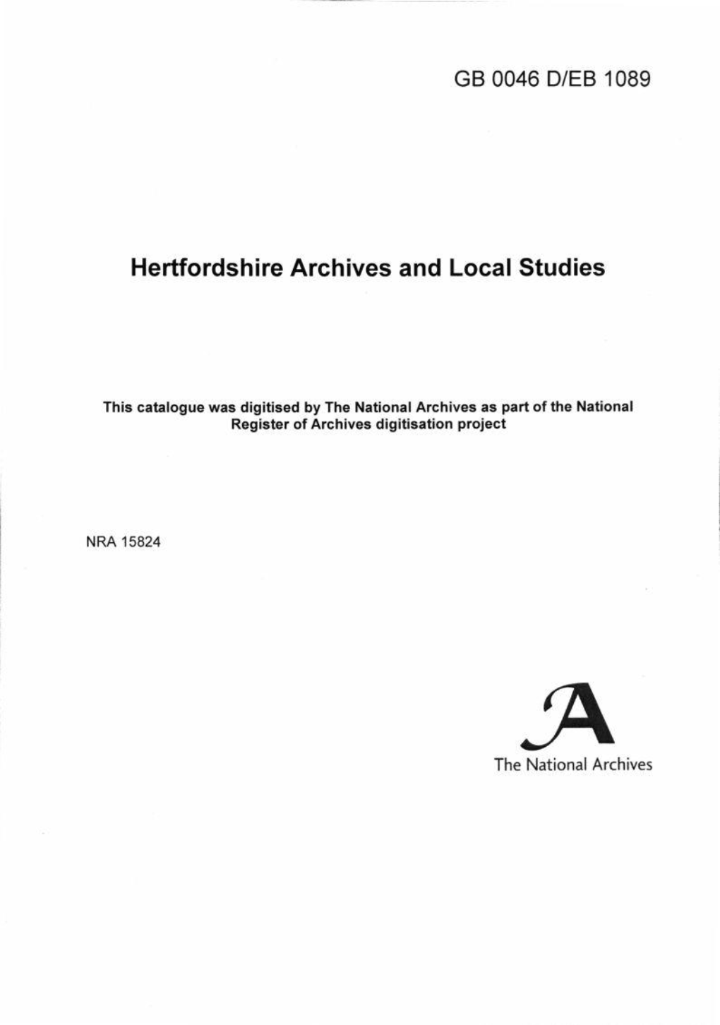 Hertfordshire Archives and Local Studies