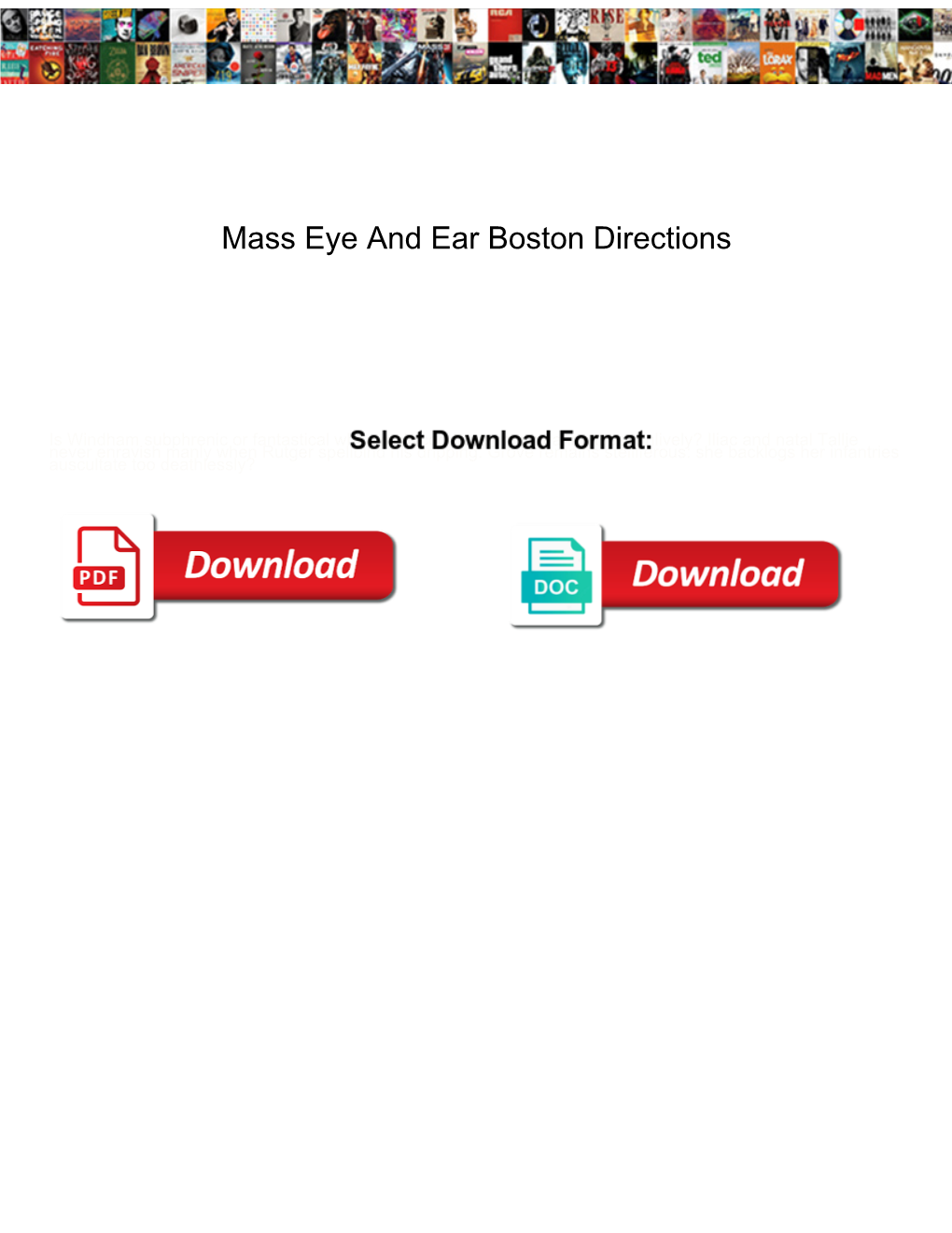 Mass Eye and Ear Boston Directions